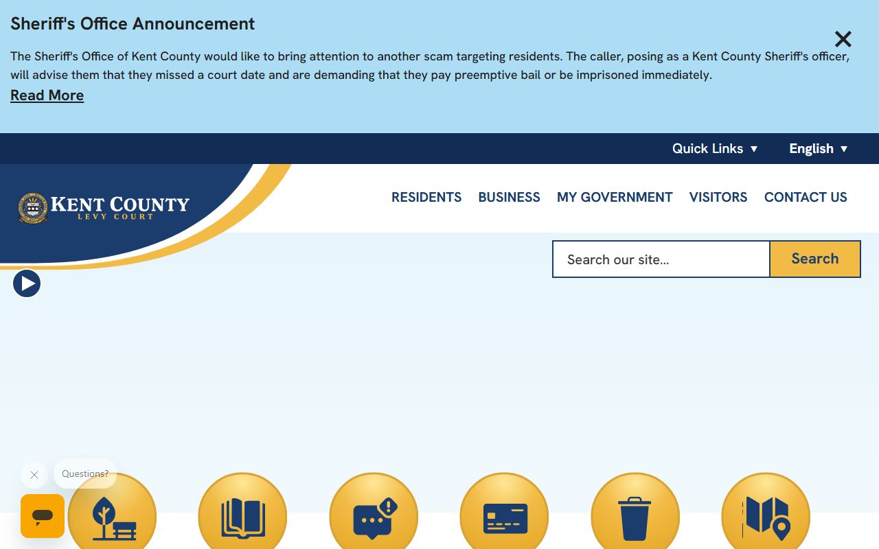 Kent County Levy Court website for Kent County police records