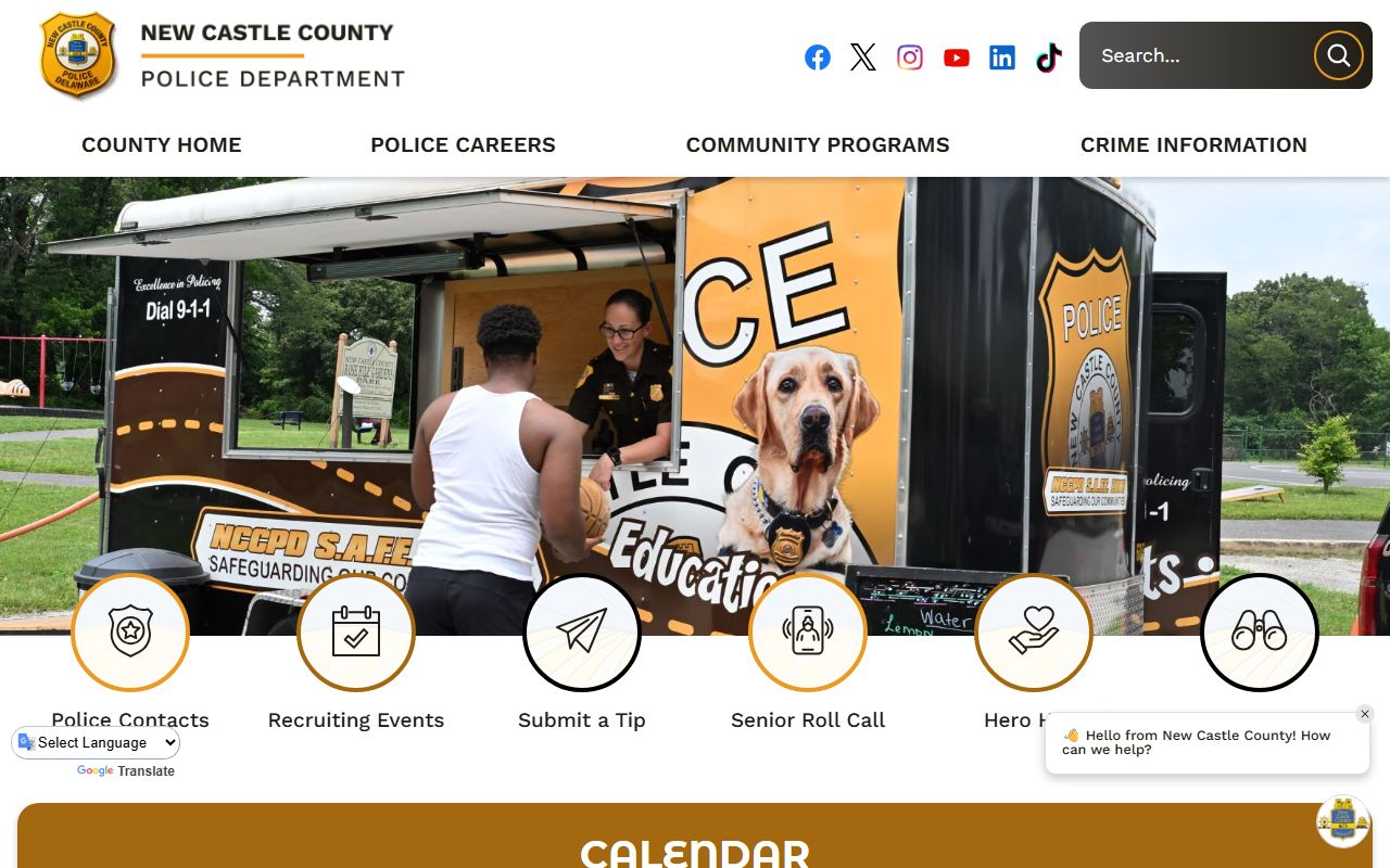 New Castle County Police Department website for New Castle County police records
