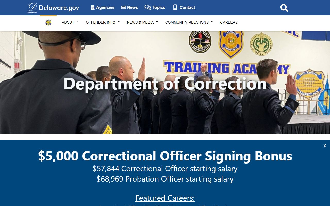 Delaware Department of Correction inmate lookup for Sussex County police records